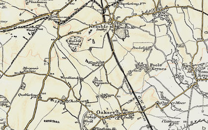 Old map of Kemble Wick in 1898-1899