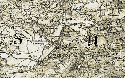 Old map of Wreaton in 1909-1910