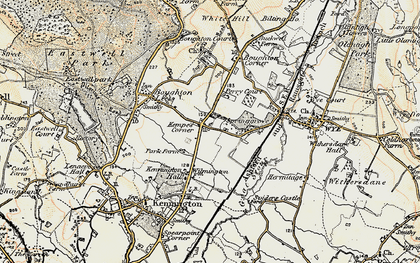 Old map of Kempe's Corner in 1897-1898