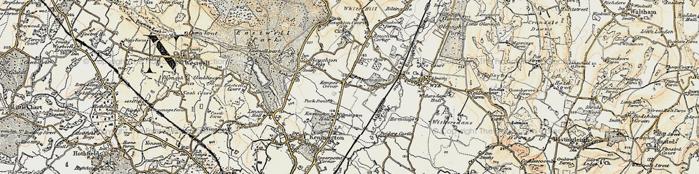 Old map of Kempe's Corner in 1897-1898