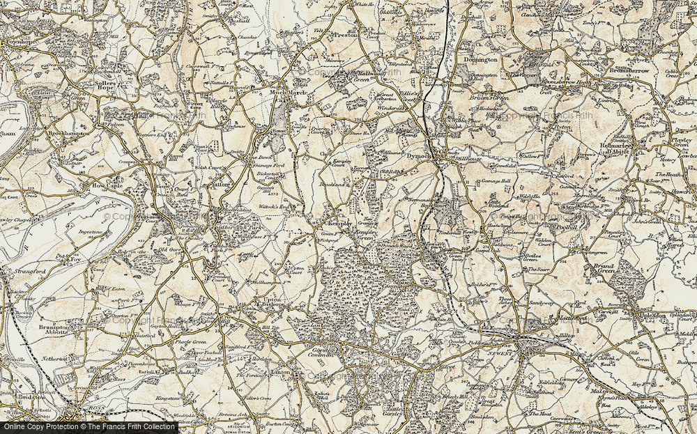 Old Map of Historic Map covering Brookland in 1899-1900