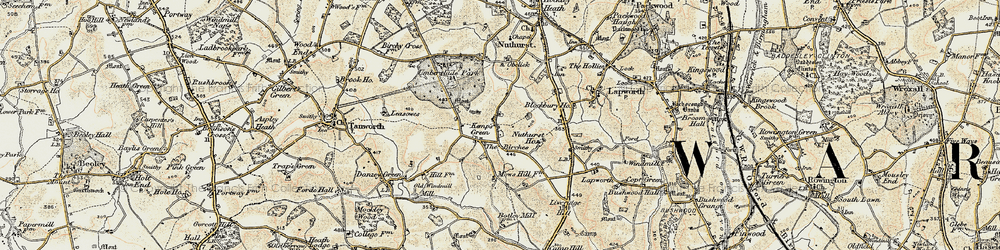 Old map of Lapworth Grange in 1901-1902