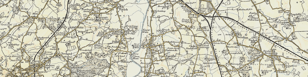 Old map of Kempsey in 1899-1901