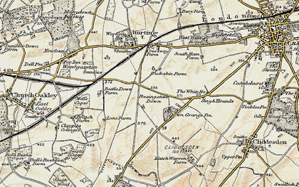 Old map of Kempshott in 1897-1900