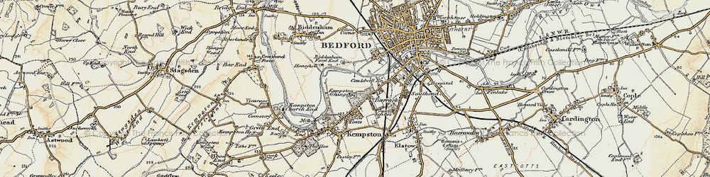 Old map of Kempston in 1898-1901