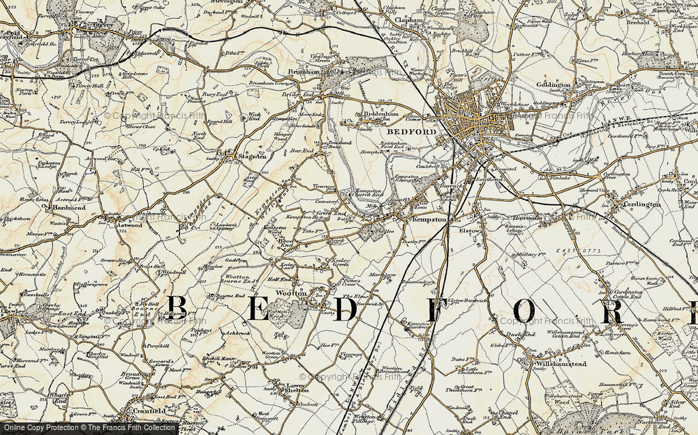 Old Map of Kempston Church End, 1898-1901 in 1898-1901