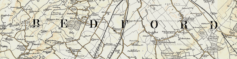 Old map of Kempston Hardwick in 1898-1901