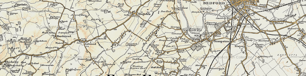 Old map of Kempston West End in 1898-1901