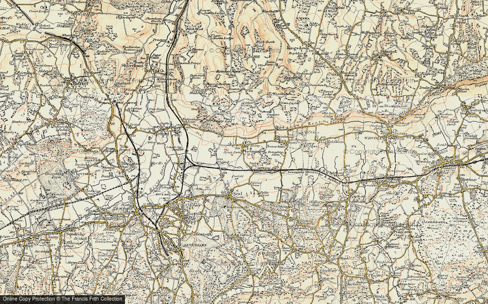 Old Map of Kemsing, 1897-1898 in 1897-1898