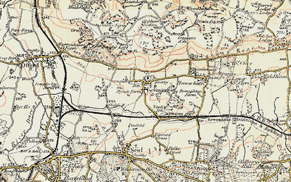 Old map of Kemsing in 1897-1898