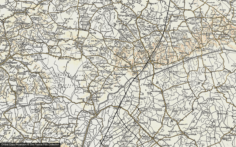 Old Map of Kenardington, 1898 in 1898