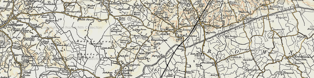 Old map of Kenardington in 1898