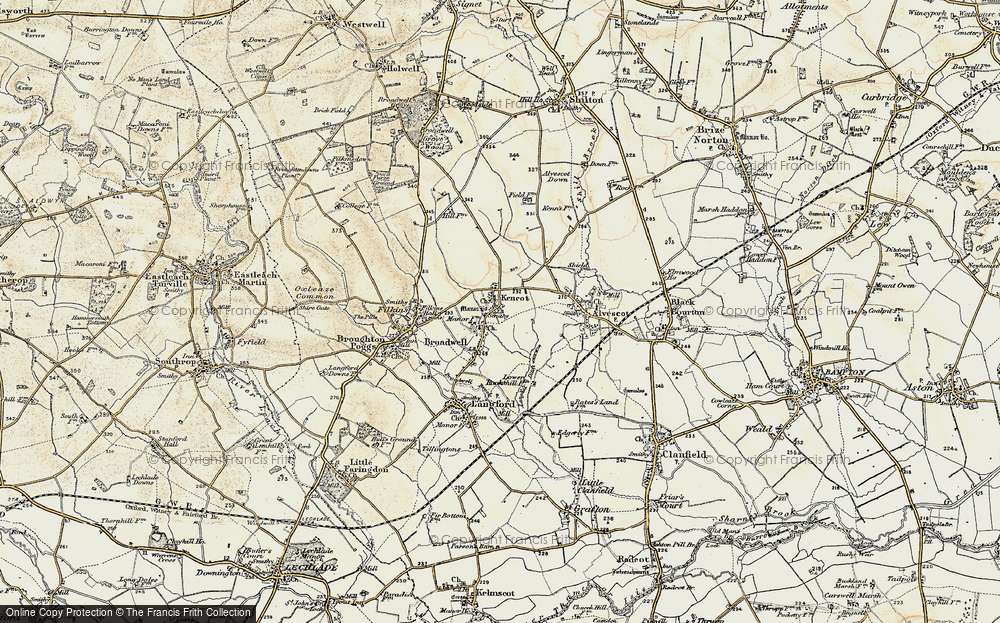 Old Map of Kencot, 1898-1899 in 1898-1899