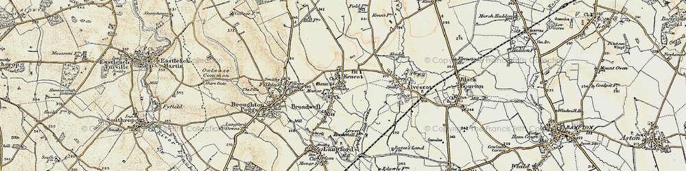 Old map of Kencot in 1898-1899