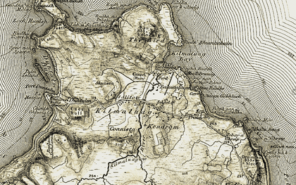 Old map of Ben Volovaig in 1908-1911