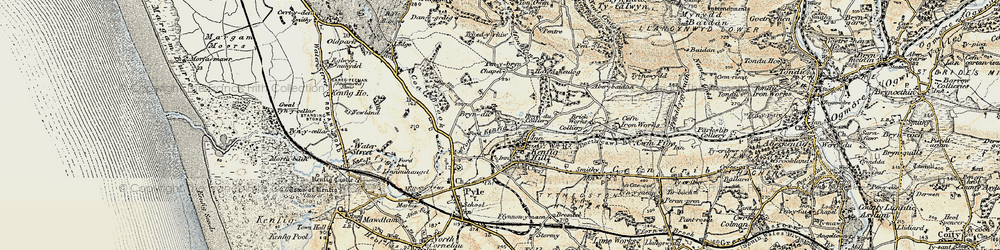 Old map of Twyn-yr-hydd in 1900-1901