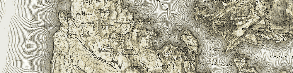 Old map of A' Bhainlir in 1908-1909
