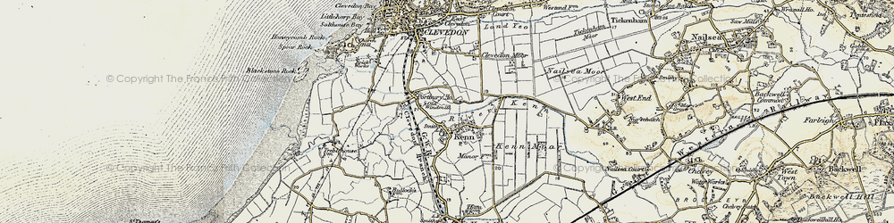 Old map of Kenn in 1899