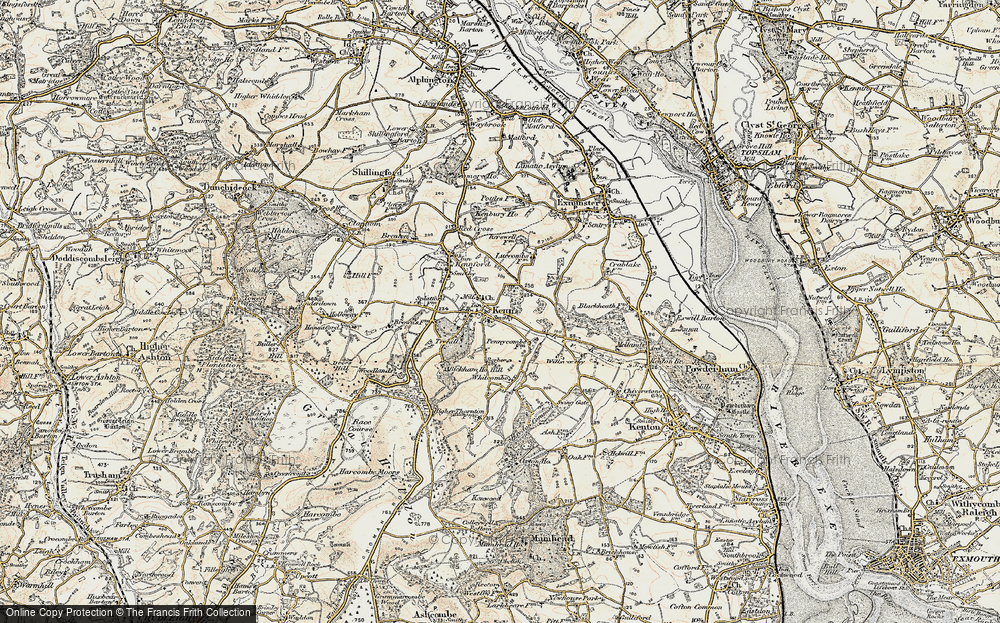 Old Map of Historic Map covering Bickham Ho in 1899