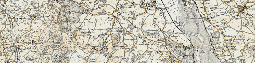 Old map of Bickham Ho in 1899