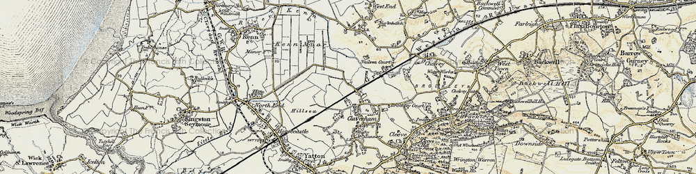 Old map of Kenn Moor Gate in 1899