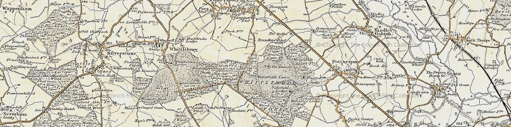 Old map of Bradlem Pond in 1898-1901