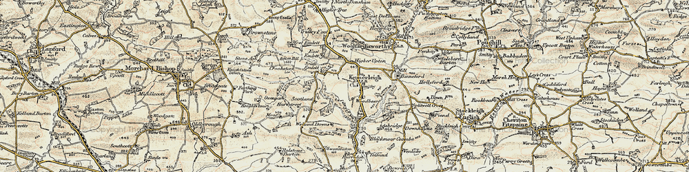 Old map of Kennerleigh in 1899-1900