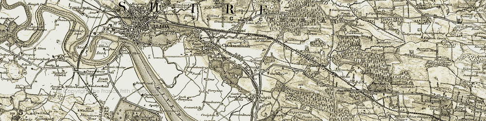 Old map of Linn Mill in 1904-1906