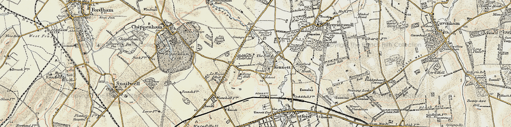Old map of Kennett in 1901