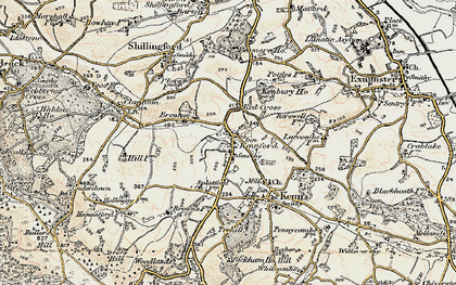 Old map of Kennford in 1899