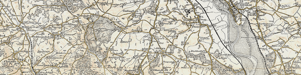 Old map of Kennford in 1899