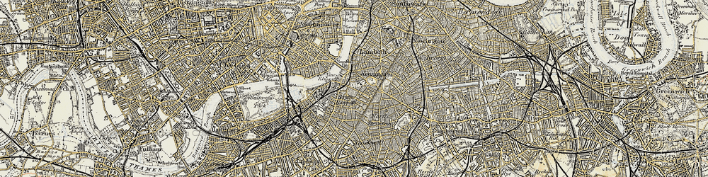 Old map of Kennington in 1897-1902