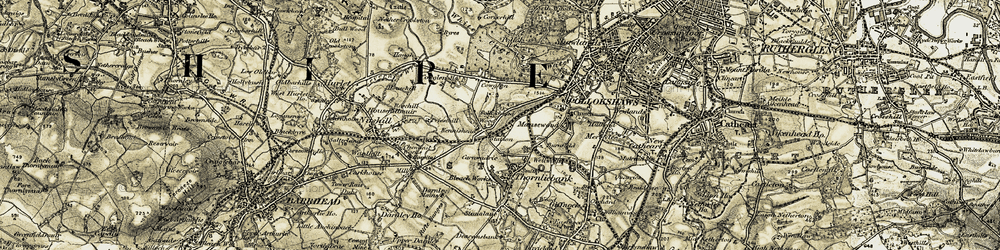 Old map of Kennishead in 1904-1905