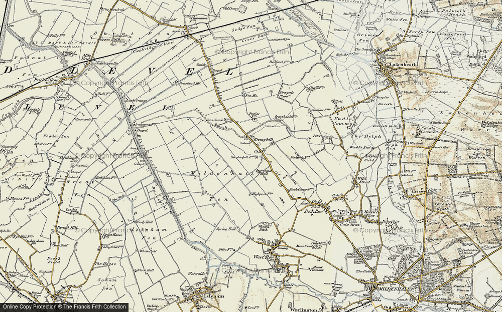 Old Map of Historic Map covering Tree Fm in 1901