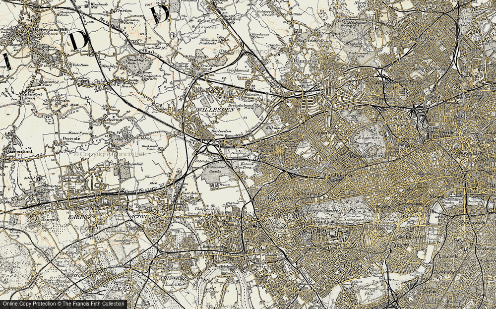Old Map of Kensal Green, 1897-1909 in 1897-1909
