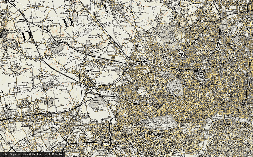 Old Map of Kensal Rise, 1897-1909 in 1897-1909