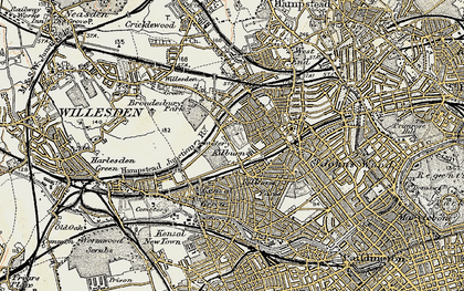 Old map of Kensal Rise in 1897-1909
