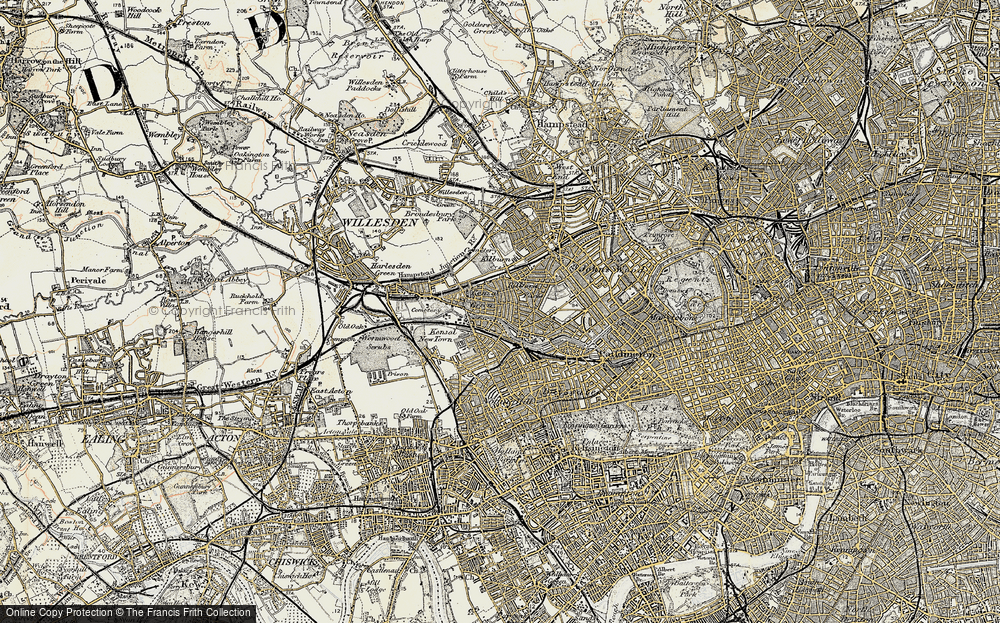 Old Map of Kensal Town, 1897-1909 in 1897-1909