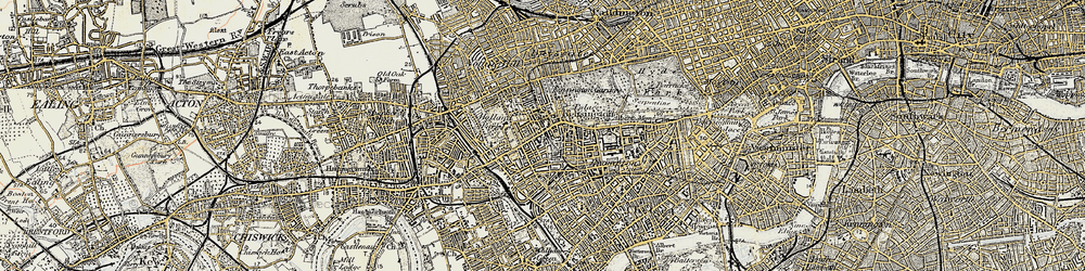 Old map of Kensington in 1897-1909