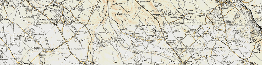 Old map of Whipsnade Heath in 1898-1899