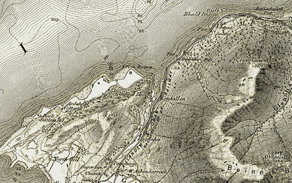Old map of Kentallen in 1906-1908