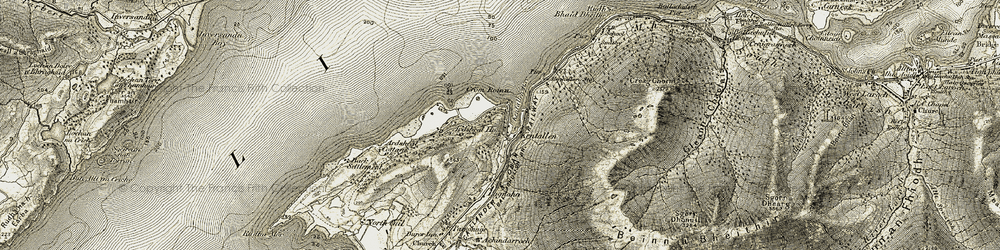 Old map of Kentallen in 1906-1908