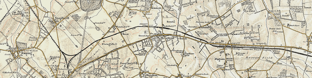 Old map of Kentford in 1901