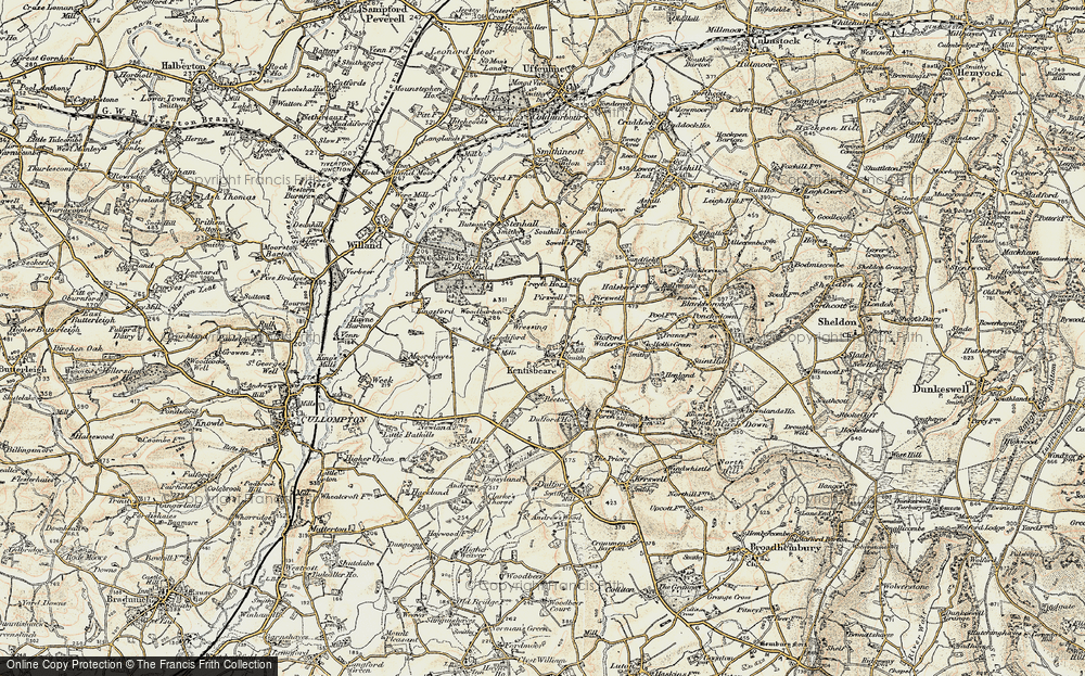 Old Map of Kentisbeare, 1898-1900 in 1898-1900