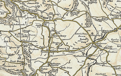 Old map of Kentisbury in 1900