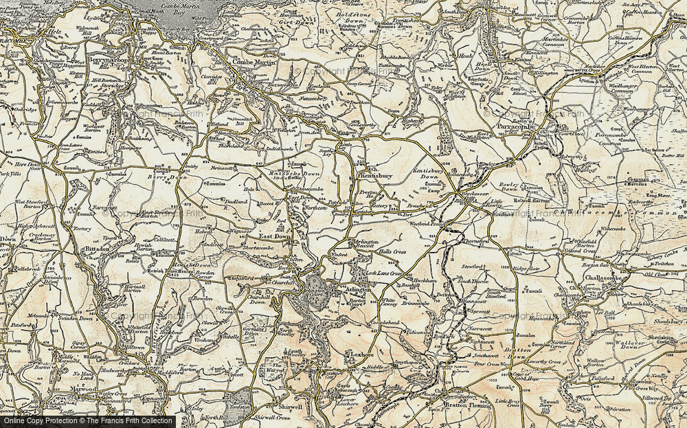 Old Map of Kentisbury Ford, 1900 in 1900