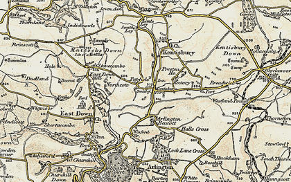 Old map of Kentisbury Ford in 1900