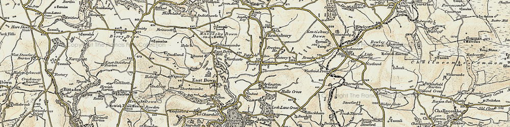 Old map of Kentisbury Ford in 1900