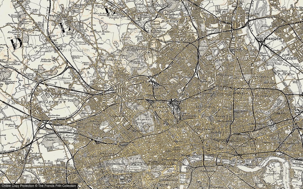 Old Map of Kentish Town, 1897-1909 in 1897-1909