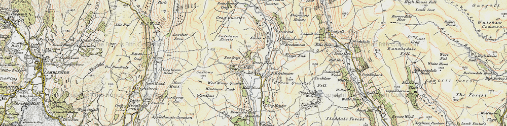 Old map of Kentmere in 1903-1904